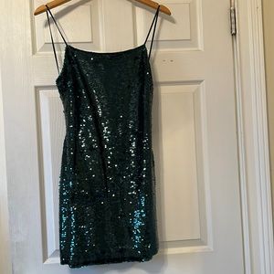 Dark Green Sparkly Zara Dress NWT Size Medium